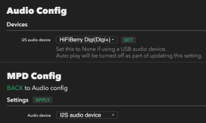 I2S DAC = ON, Hifiberry Digi(Digi+)