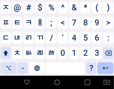 세벌식 390 윗글쇠 화면 배열